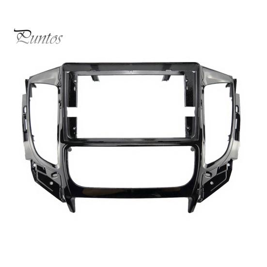 Replacement Head Unit Trim Panel 9 Inch Car Radio Fascia Frame for TRITON 2015, Navigation Vehicle Interior Modification Manual/Auto AC, Stereo