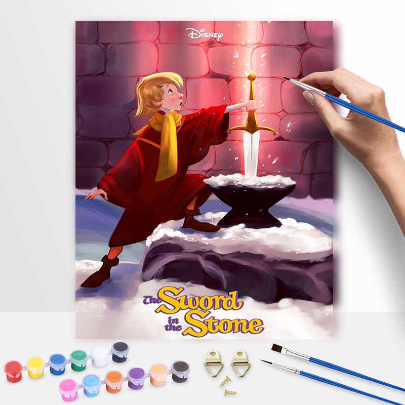 Disney The Sword in the Stone digital oil painting art kit DIY handmade home decoration gift 20x30cm