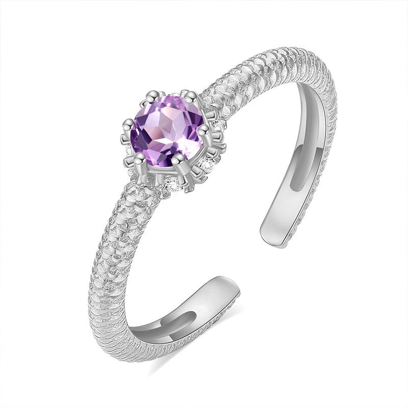Elegant S925 Silver Ring, Natural Gemstone, Adjustable Band, Premium Jewelry for Her