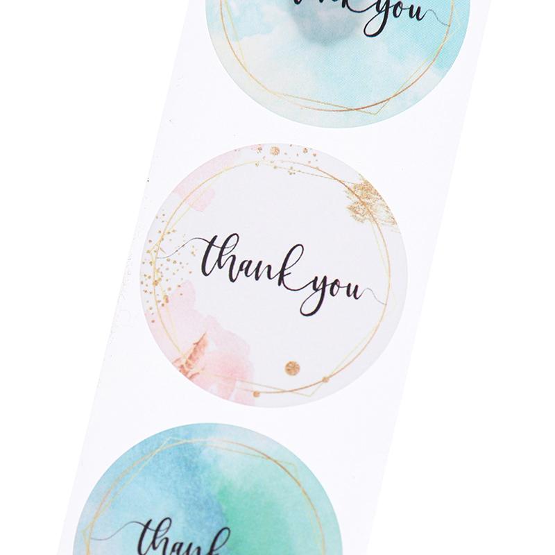 500 buc. Autocolante de mulțumire de culoare florală Etichete cu sigiliu adeziv Autocolant de afaceri