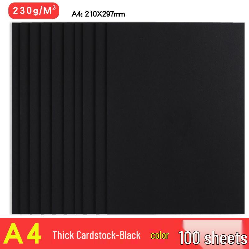 A4 Black & White Thickened Cardstock for Student & Kinder Crafts, 8K/4K/A3 Drawing Paper
