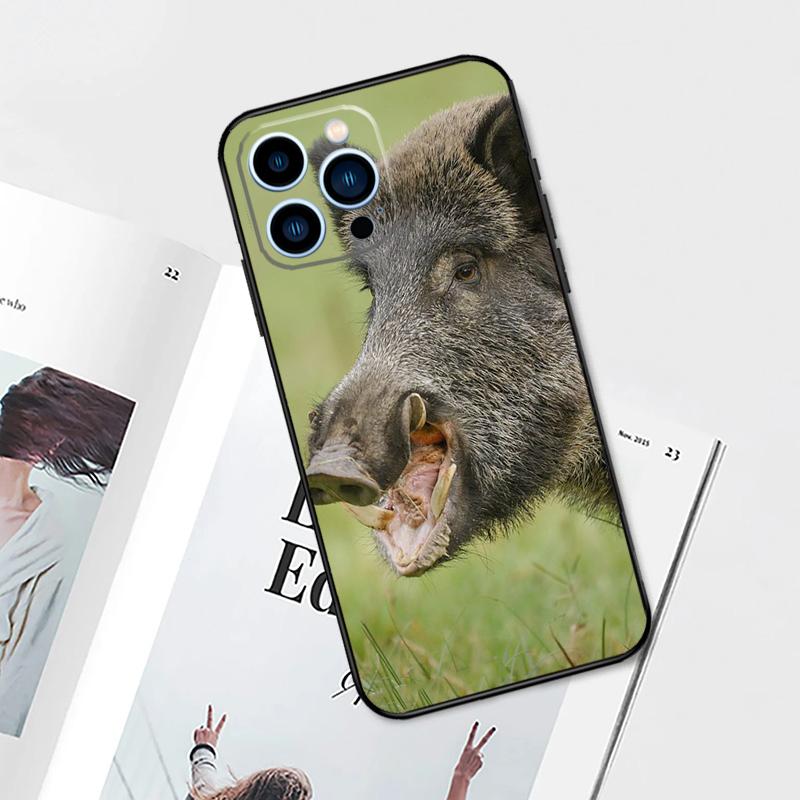wild boar Case For iPhone 17 Pro Max 14 11 15 16 Pro Max 13 12 mini 16 Plus 16e 17 Air Phone Cover