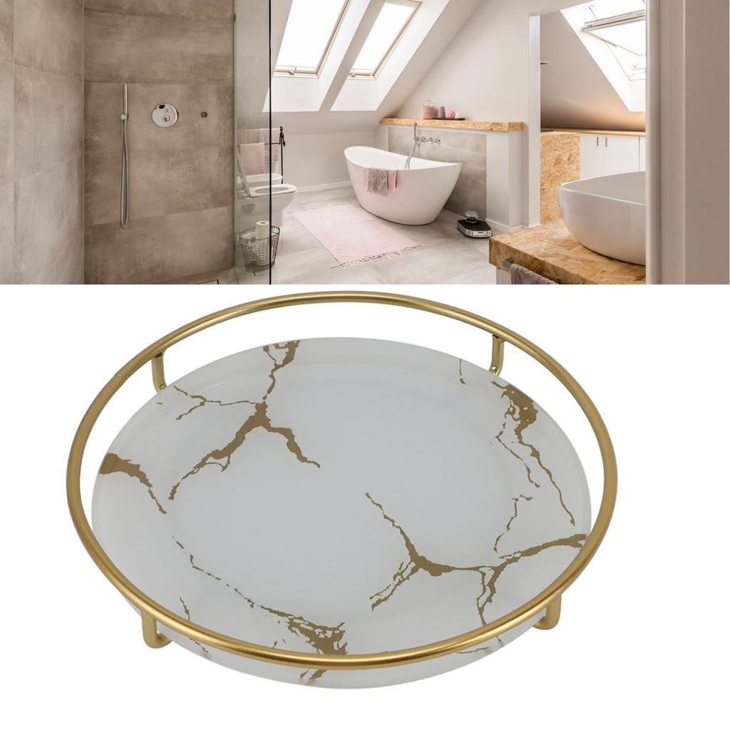 Bathroom Tray Skid Resistant Bathroom Vanity Tray Stylish Elegant Countertop Tray for Cosmetics Jewelry