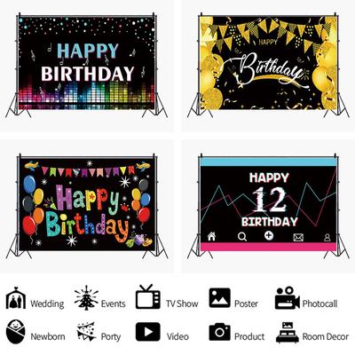 5*3ft Happy Birthday Background Banner Background Cloth Props Party DecorateMöbel & Wohnen, Feste & Besondere Anlässe, Party- & Eventdekoration!