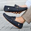 Mode Neue Herren Hochwertige Leder Slipper Herren Lässige Outdoor Schuhe Mokassins Slip-on Herren Business Schuhe Männliche Fahrschuhe Bohnenschuh