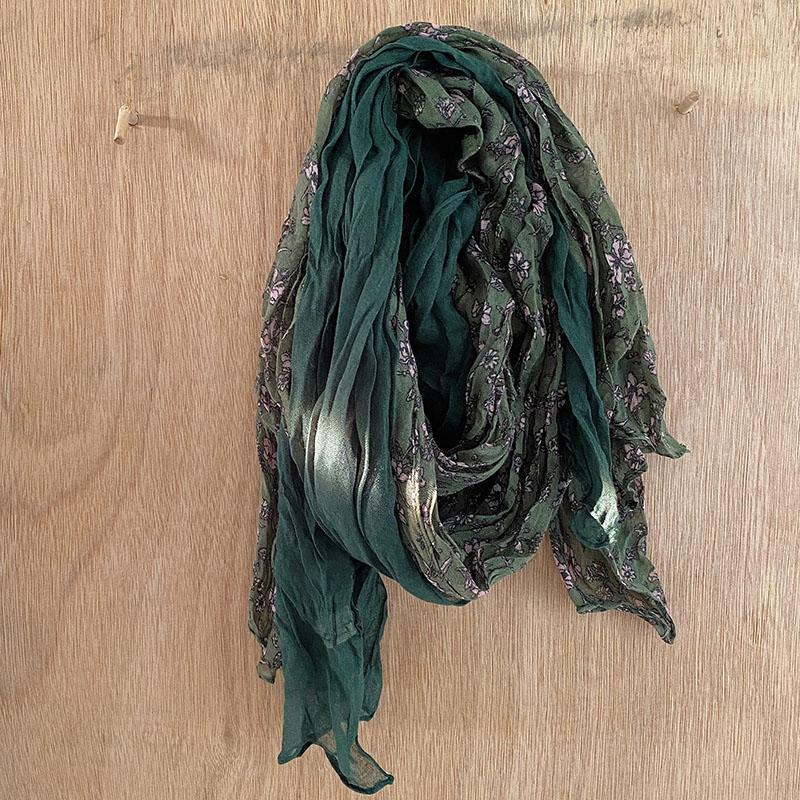 

Женский хлопково-льняной шарф Винтажный цветочный шарф Льняной шарф Защита шеи Весна и Осень