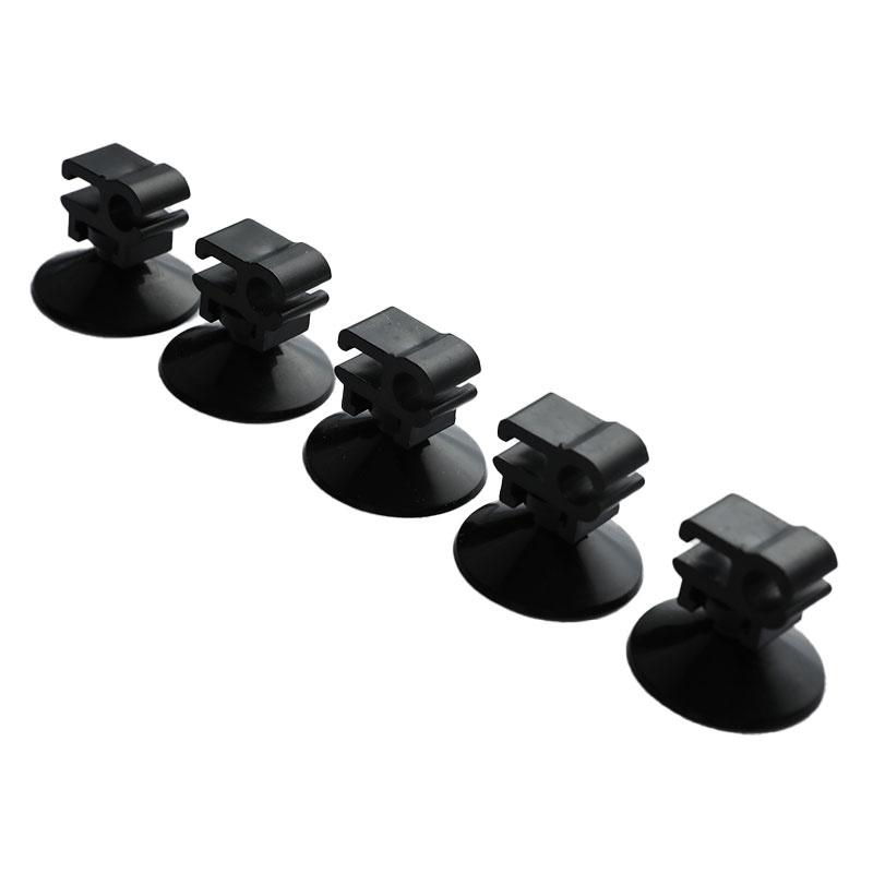 

5Pc Black Aquarium Suction Cup Clip Oxygen Tube Power Cord Buckle Fish Tank Wire onesize