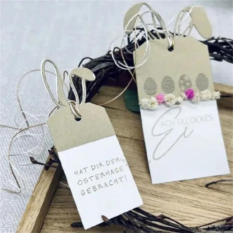Easters Rabbits Label Cutting Dies for Scrapbooking Card Making Decorations Carbon Steel Die Cuts Embossing Stencils
