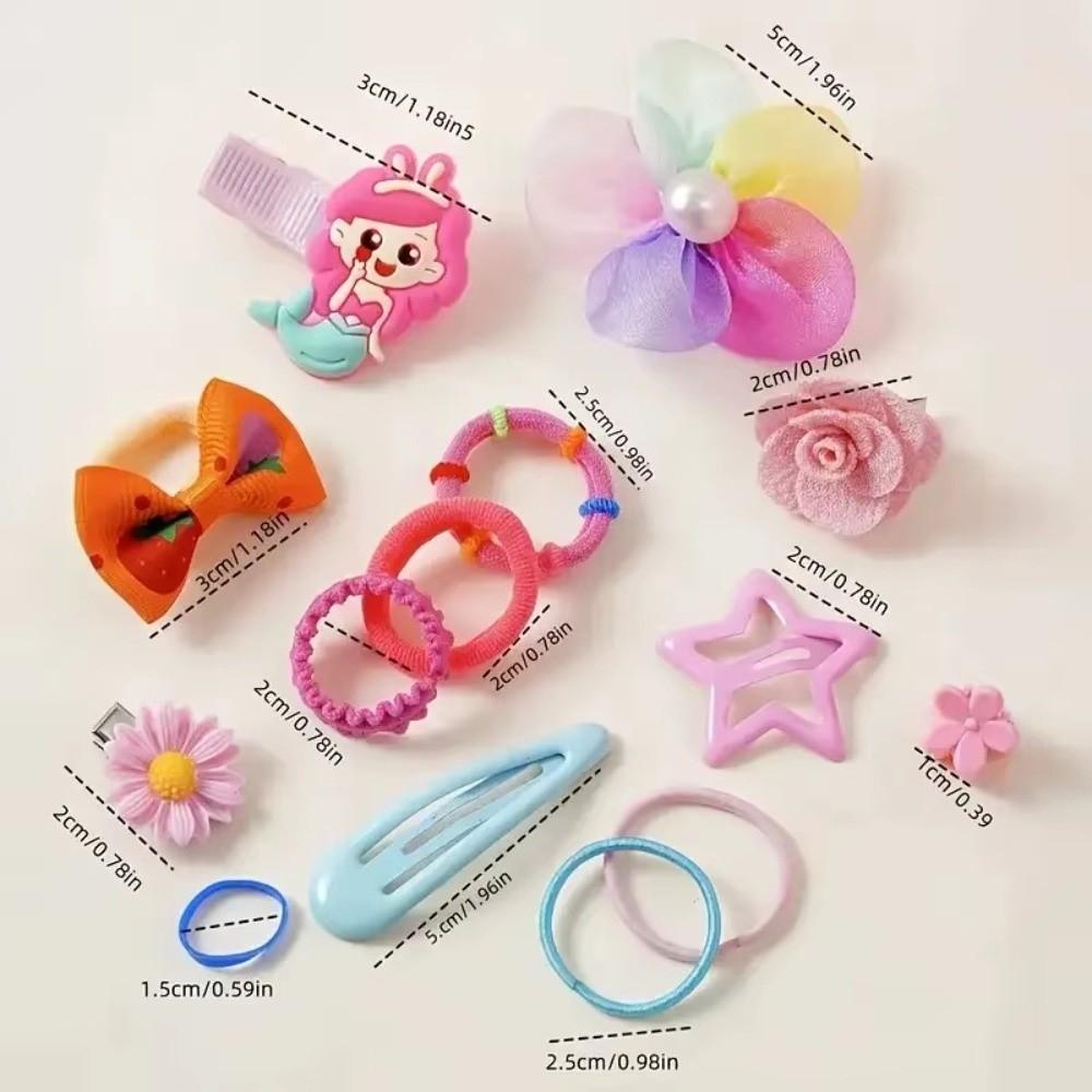 234/287/718/974pcs Elastic Rubber Butterfly Hairpins Flowers Style Kids Hair Ties Kit  Gift Giving