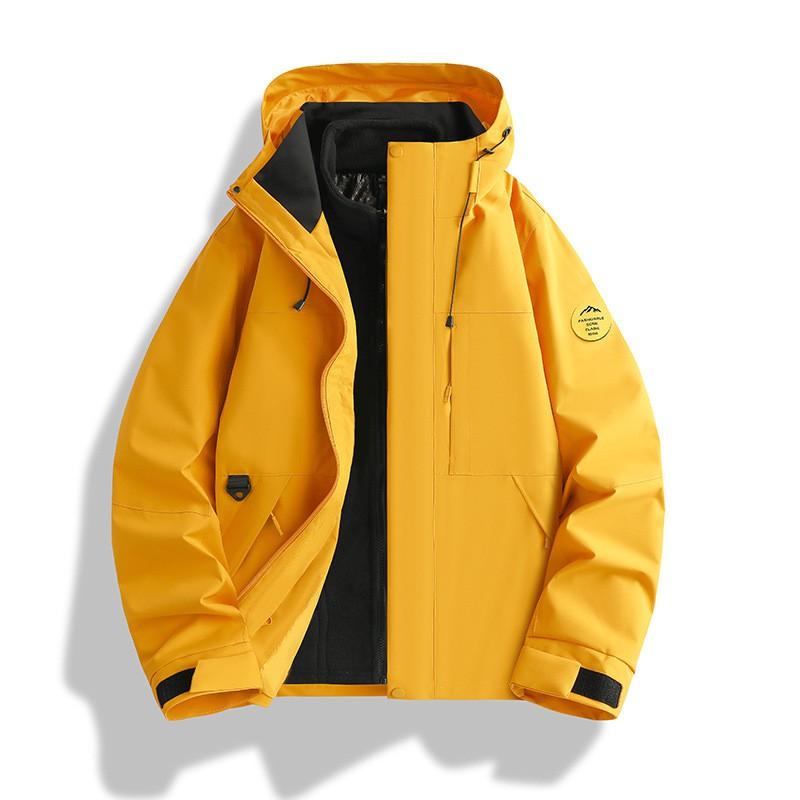 Mens Womens 3-in-1 Removable Hooded Windproof Warm Outdoor Jacket Hiking Camping Fishing Cycling