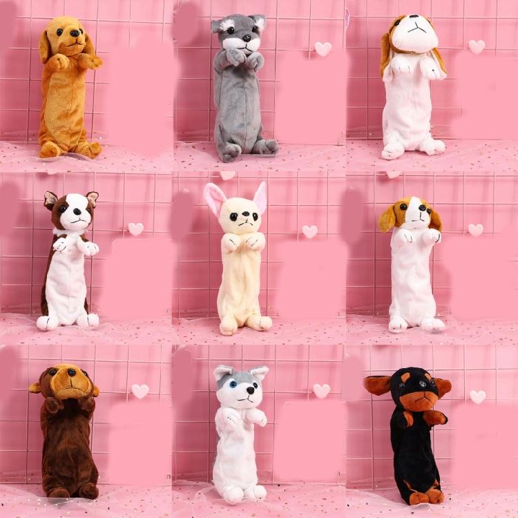 Lovely Animal Pencil Bag Plush Cartoon Dog Pencil Case Pen Bag Large Capacity Pen Organizers Cosmetic Bag