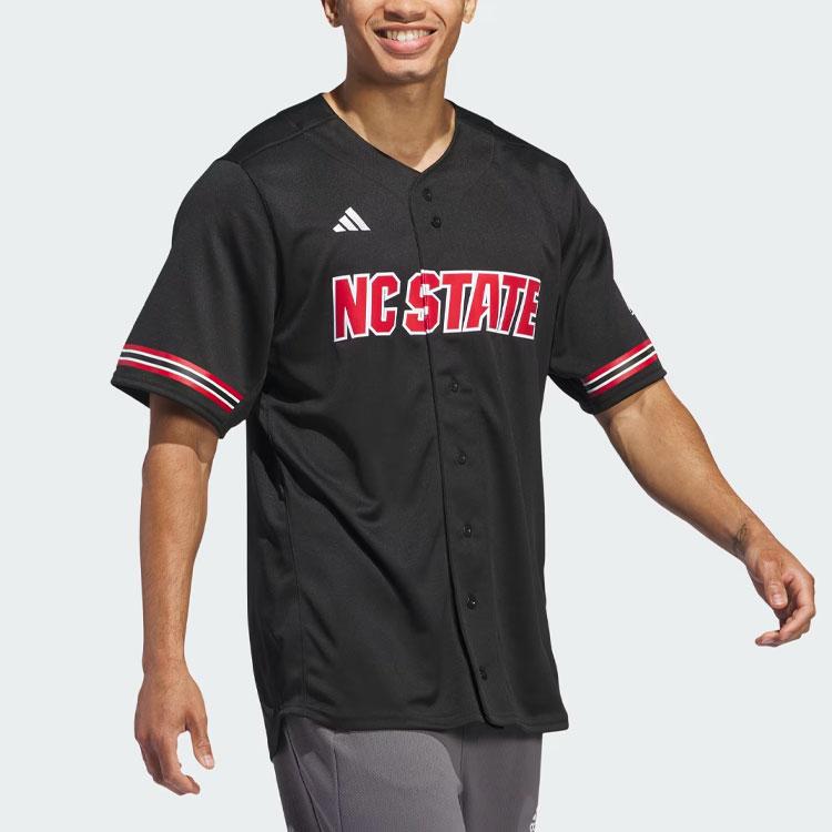 adidas NC State Baseball Jersey Black Men Streetwear IN2010