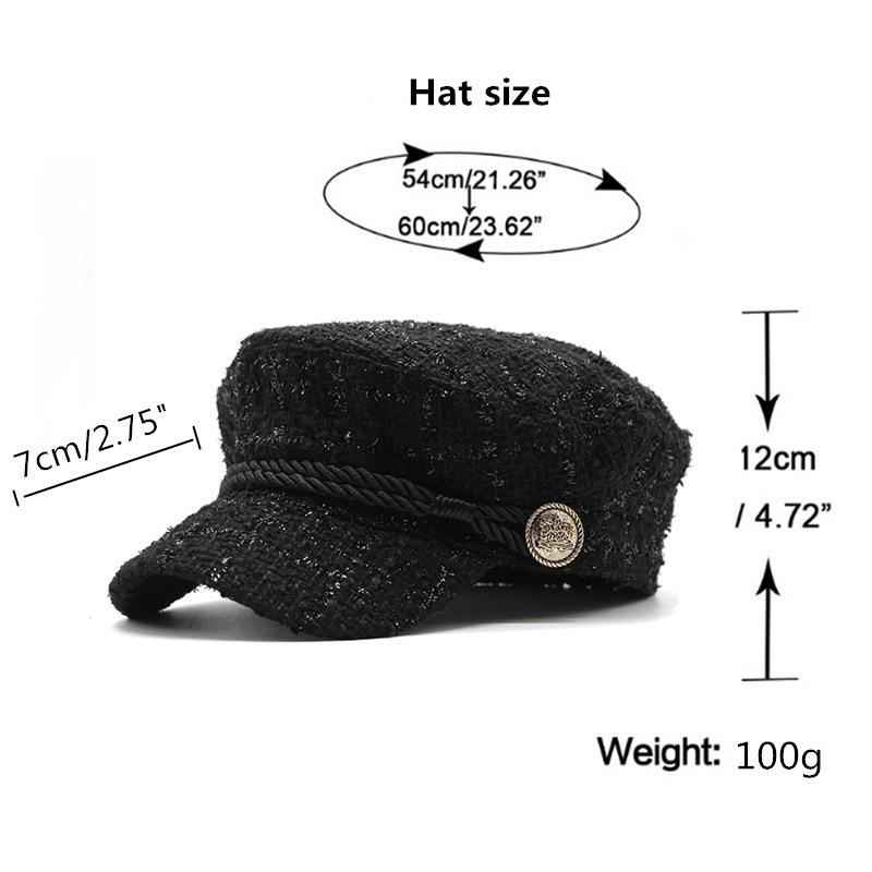 Hat Female Tide Small Fragrant Style Beret Versatile Octagonal Hat Spring Internet Celebrity British Retro Cap