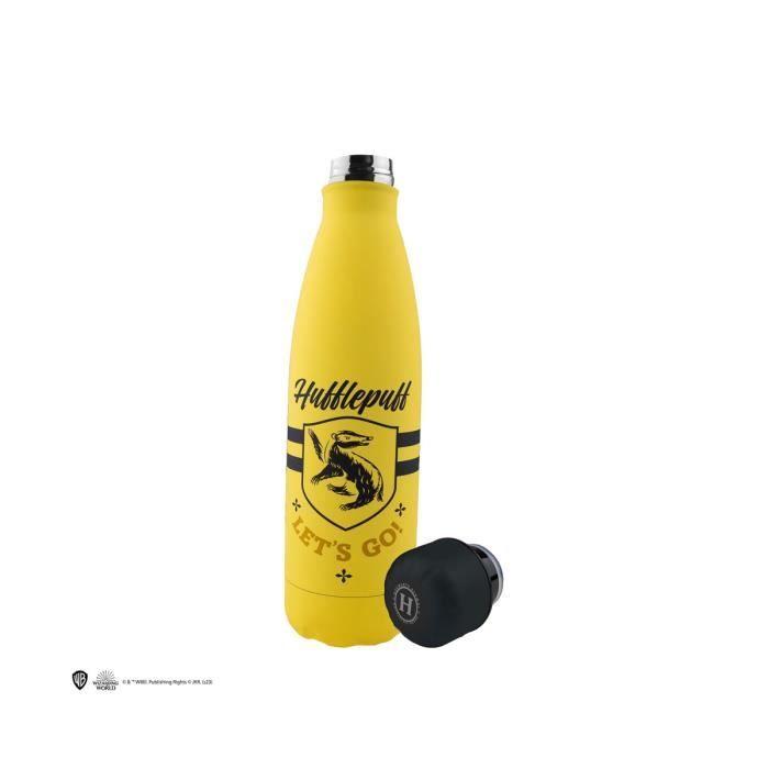Bouteille isotherme - cinereplicas - hufflepuff let's go - acier inoxydable - 500 ml - jaune et noir