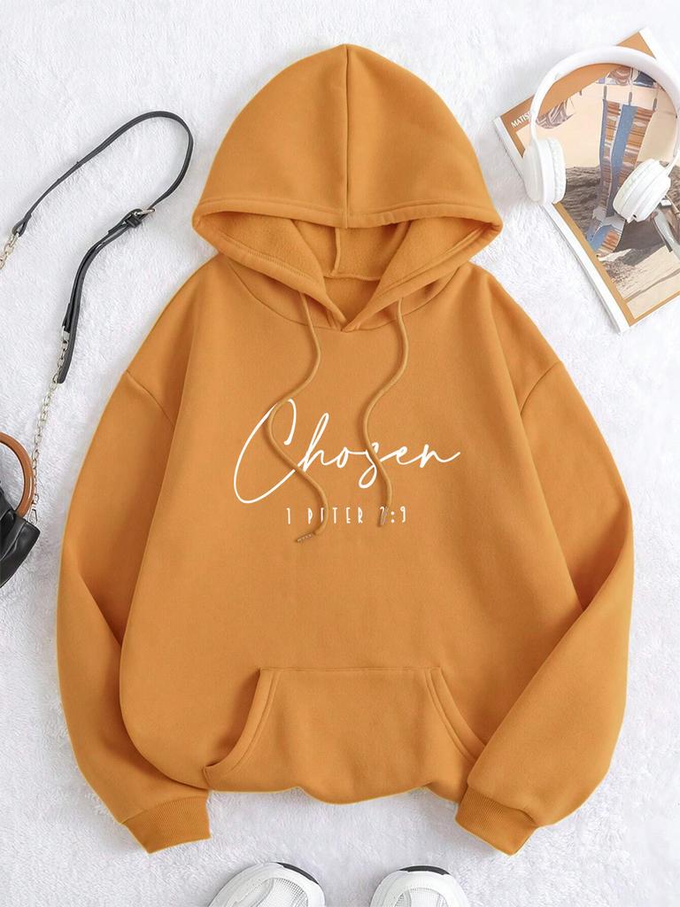 Chosen I Peter Letter Graphic Print Hoody Men Women New Fashion Hoodie Fleece Hip Hop Clothing Harajuku Fashion Hoodies Couple