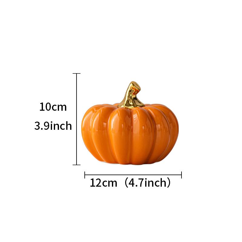 Ceramic Pumpkin Ornaments Home Decoration Crafts Halloween Gift Desktop Display Sculpture Model Figurines Miniatures Statue