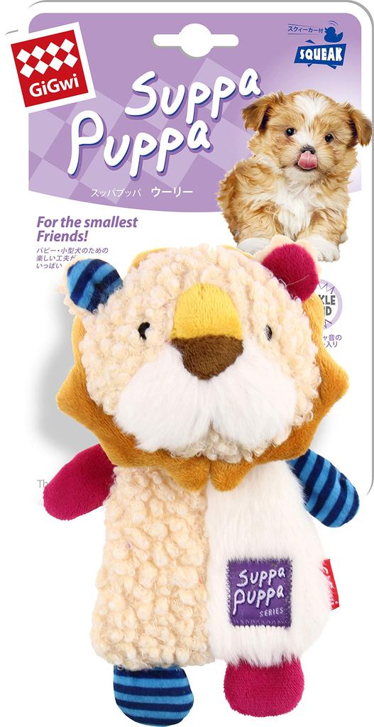 GiGwi Dog Toy, Stuffed Animal for Small Dogs, Supapuppa Woolly Lion