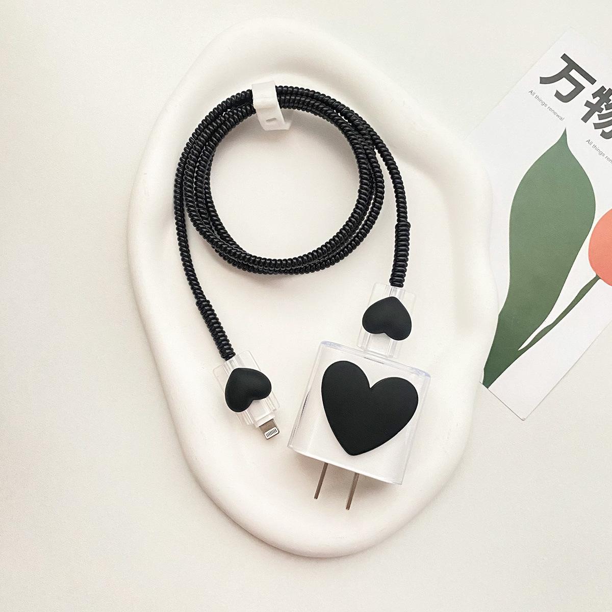 

Защитный органайзер для зарядного устройства для iPhone 14, 13, 12, 11 Pro Max, 18 Вт, 20 Вт, 3D Heart Type C, комплект для намотки кабеля для передачи данных, комплект