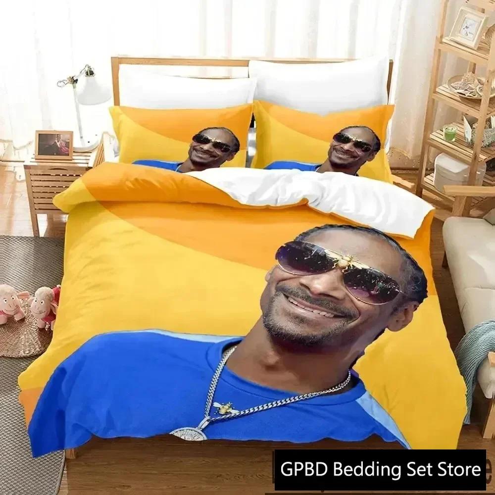 

3D Print Snoop Dogg Rapper Bedding Set Boys Girls Twin Queen King Size Duvet Cover Pillowcase Bed boys Adult Home Textileextile EU Single 135x200cm