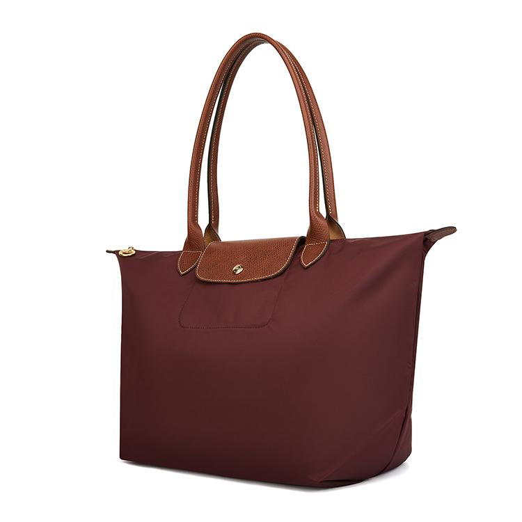 Longchamp Le Pliage Double Handle Zipper Closure Recycled Canvas Tote Shoulder Bag Women Bags Brown 1899089P87