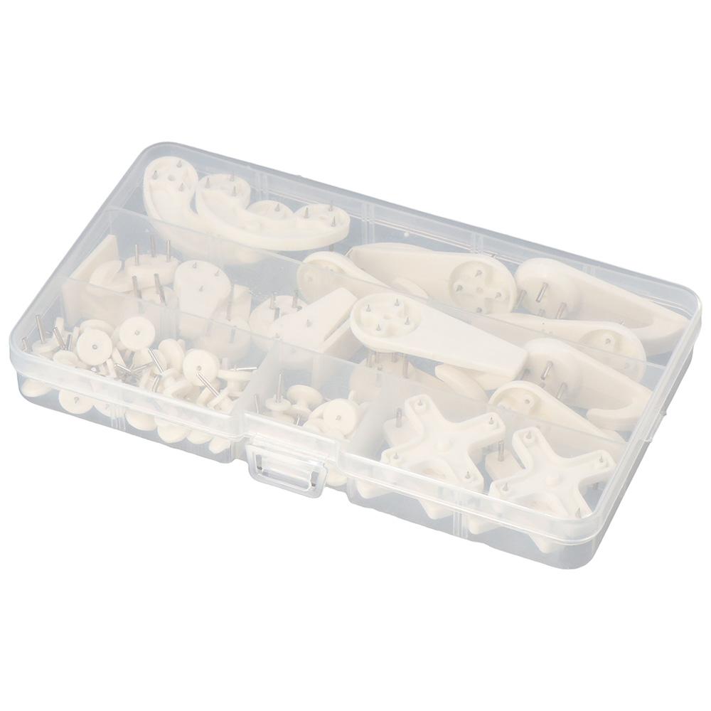 61 Pcs Plastic Picture Hanger  Picture Hanging Kit Invisible Nail Hangers  Hardwall