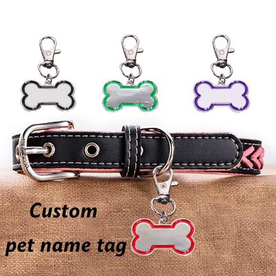Personalisierte Custom Name Hundemarke Knochenform Laser Gravur Text Haustier Tag Anti-Verlust Anhänger Nummer Benutzerdefinierter Text Hundemarken