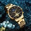 Business Quartz Watch Stainless Steel Belt Sun Moon Star Men'S Moon Phase Watch