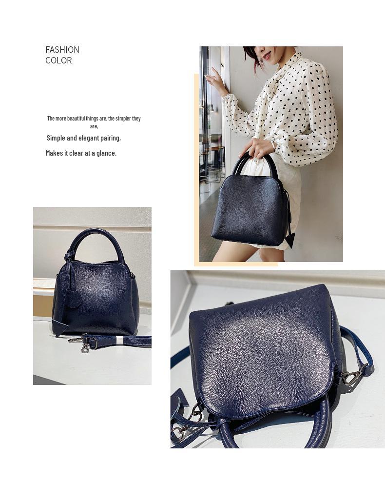 Genuine Leather Women's Crossbody Tote - Large Capacity Soft Cowhide Square Bag for Commuting