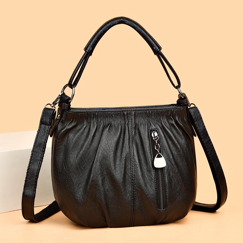 Modische Damen Casual Ein-Schultertasche, Leichte Wasserabweisende Weiche Leder Umhängetasche, Reiserucksack