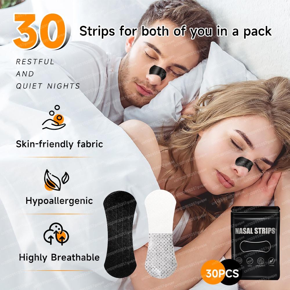 30/300Pcs Sleeping Mouth Tape Right Way Stop Snoring Anti Snore Mouth Nose Strip Allergenic Breathing Strip Reduce Mouth Dryness