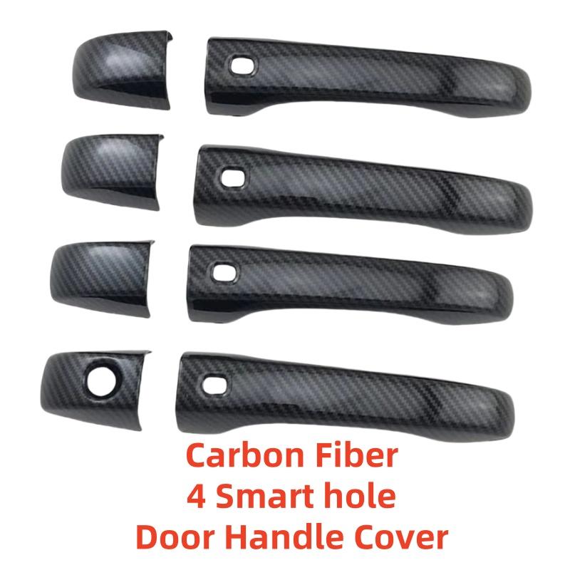 New Car ABS Chrome Piano Black Carbon Accessories For Chrysler 300 300C    Door Handle Bowl Cover Trim Paste Style