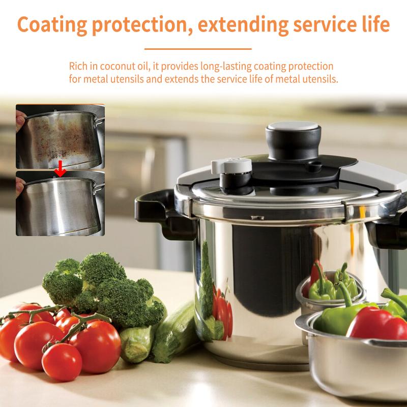 Nettoyant Décontaminant Multifonction pour Cuisine Casseroles et Poêles Graisse Huile Rouille Tartre Jaune pour Surfaces Domestiques