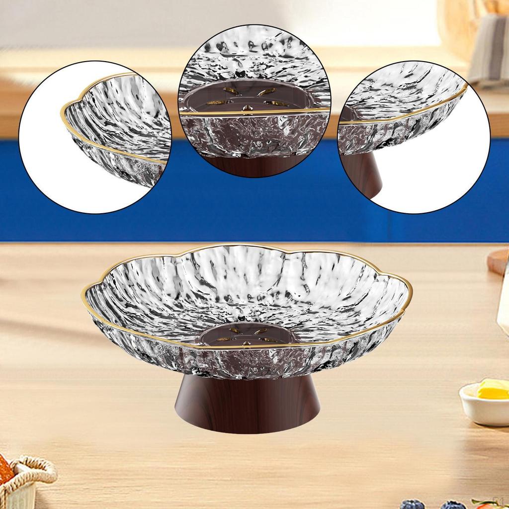 Decorative Pedestal Bowl Food Vegetable Holder Fruit Basket Storage Tray for Hotel