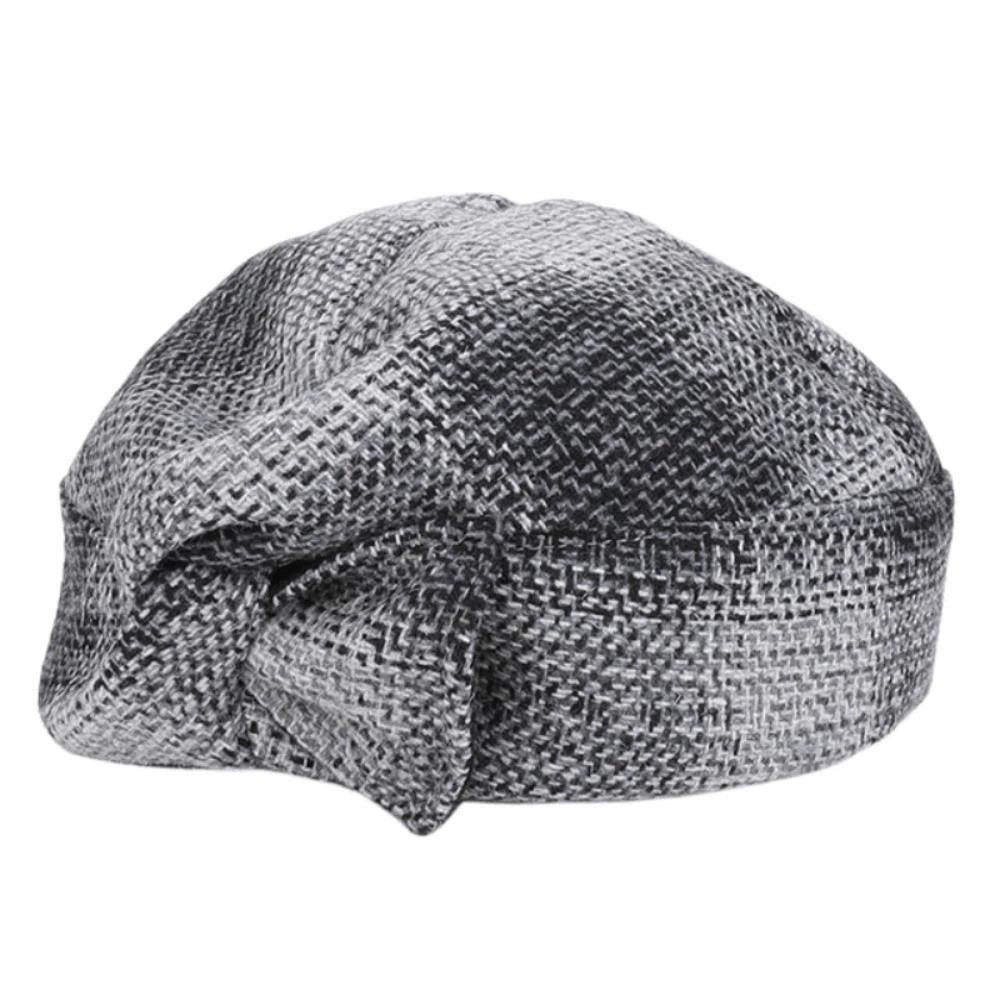 

British Style Mom Plaid Beret Cap Contrast Color Women Artist Hat Casual Wool Painter Cap Daily сірий