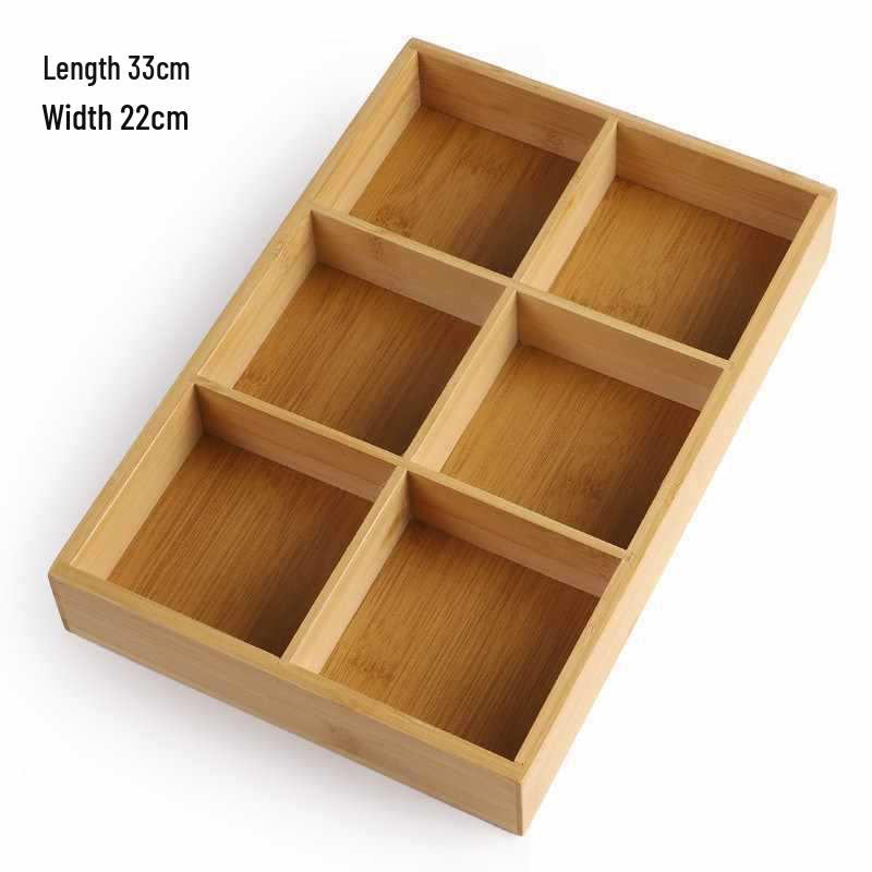 Wooden Multi-Compartment Tea Tray & Snack Plate