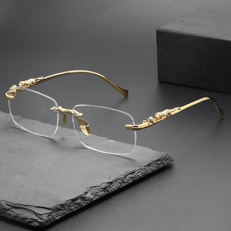 New Trendy Retro Frameless Glasses Frame for Men s and Women s Fashionable Dressing Glasses белый