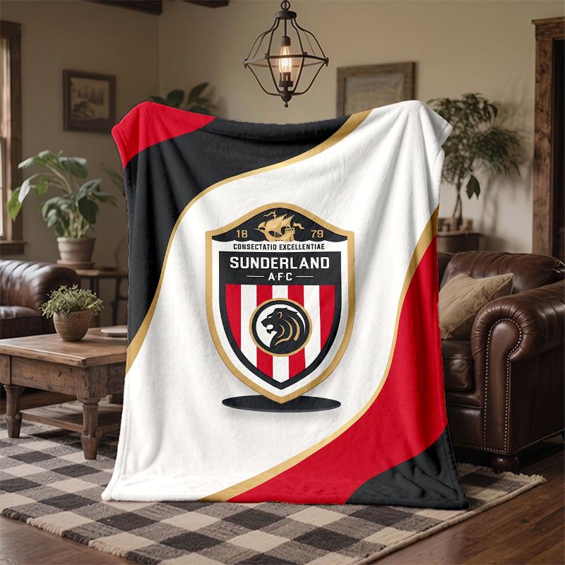 Sunderland Football Print Flannel Blanket Soft Warm Sofa Bed Throw Blanket For Home Office Bedroom