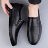 Men's Leather Casual Shoes Breathable Hollow Slip on Lazy Driving Shoes Office Fashion Shoes