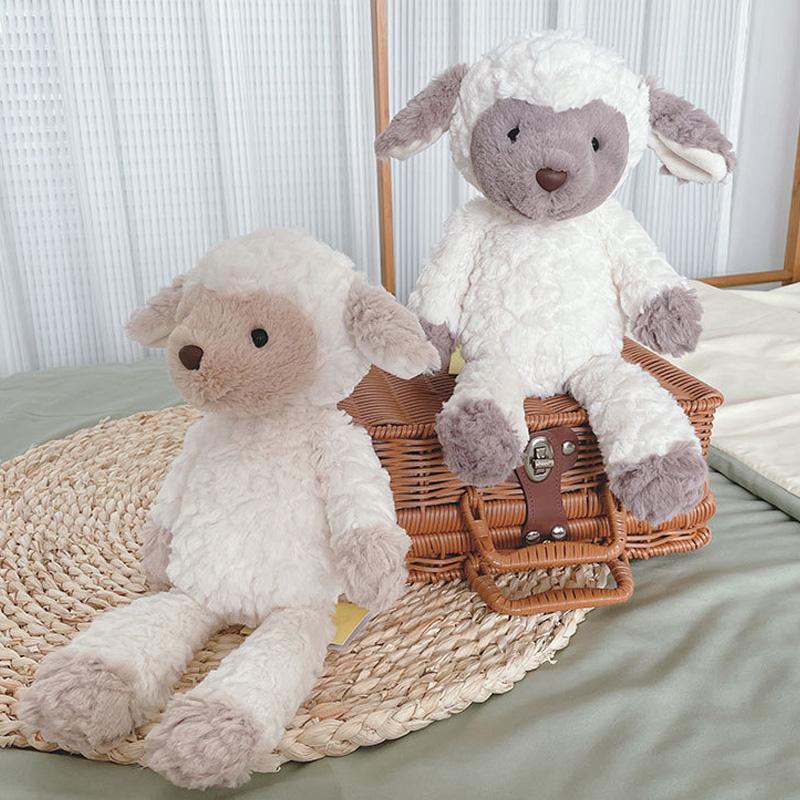 Practical Home Decor Unisex Kids Soft Fluffy Sheep Toys Animal Stuffed & Plush Dolls 35Cm Cuddly Lamb For Kids Children Gifts Appease Toys Sleeping Pillow