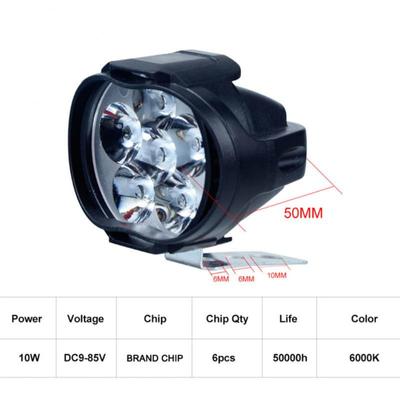 2/1Pcs Motorcycles Headlight Working Spot Light Motorbike 6500k White Super Bright 6 LED Fog Lamp 1200LM LED Scooters Spot