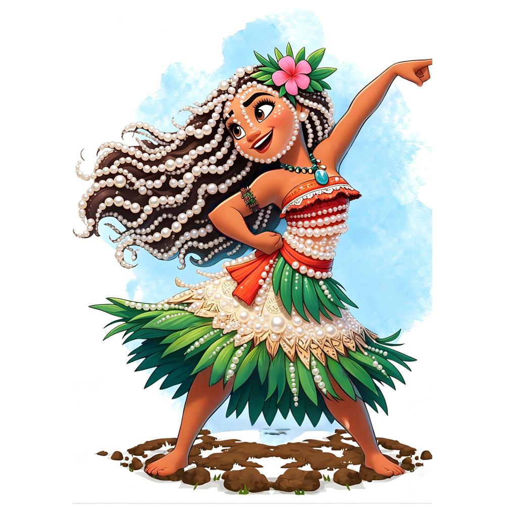 

Disney Pearl Art Moana DIY Handmade Pearl Gemstone Art Kit Special Shapes Home Wall Decor Crafts 30x40