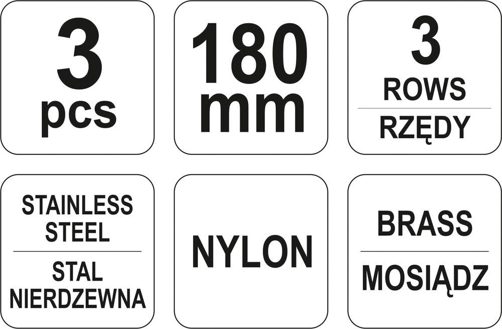 Wire brushes set of 3 YT-6351 YATO