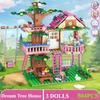 Non-Toxic 504Pcs Friends City Tree House Summer Holiday Villa Castle Building Blocks Sets Figures Garden Diy Toys For Kids Children Birthday