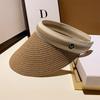 Women's Sun Protection Straw Visor Hat for Beach Vacation