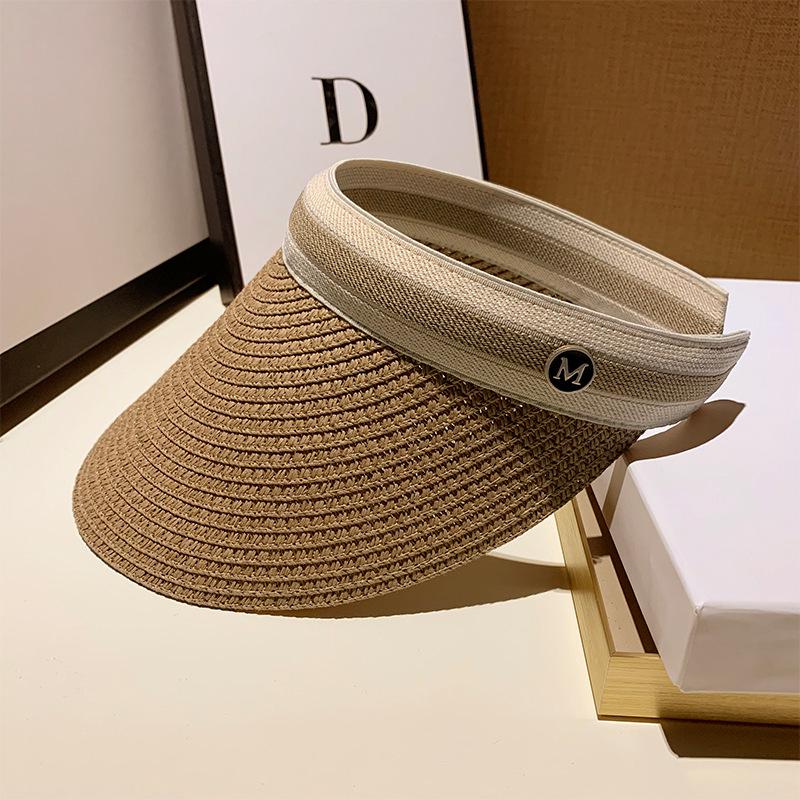 Women's Sun Protection Straw Visor Hat for Beach Vacation