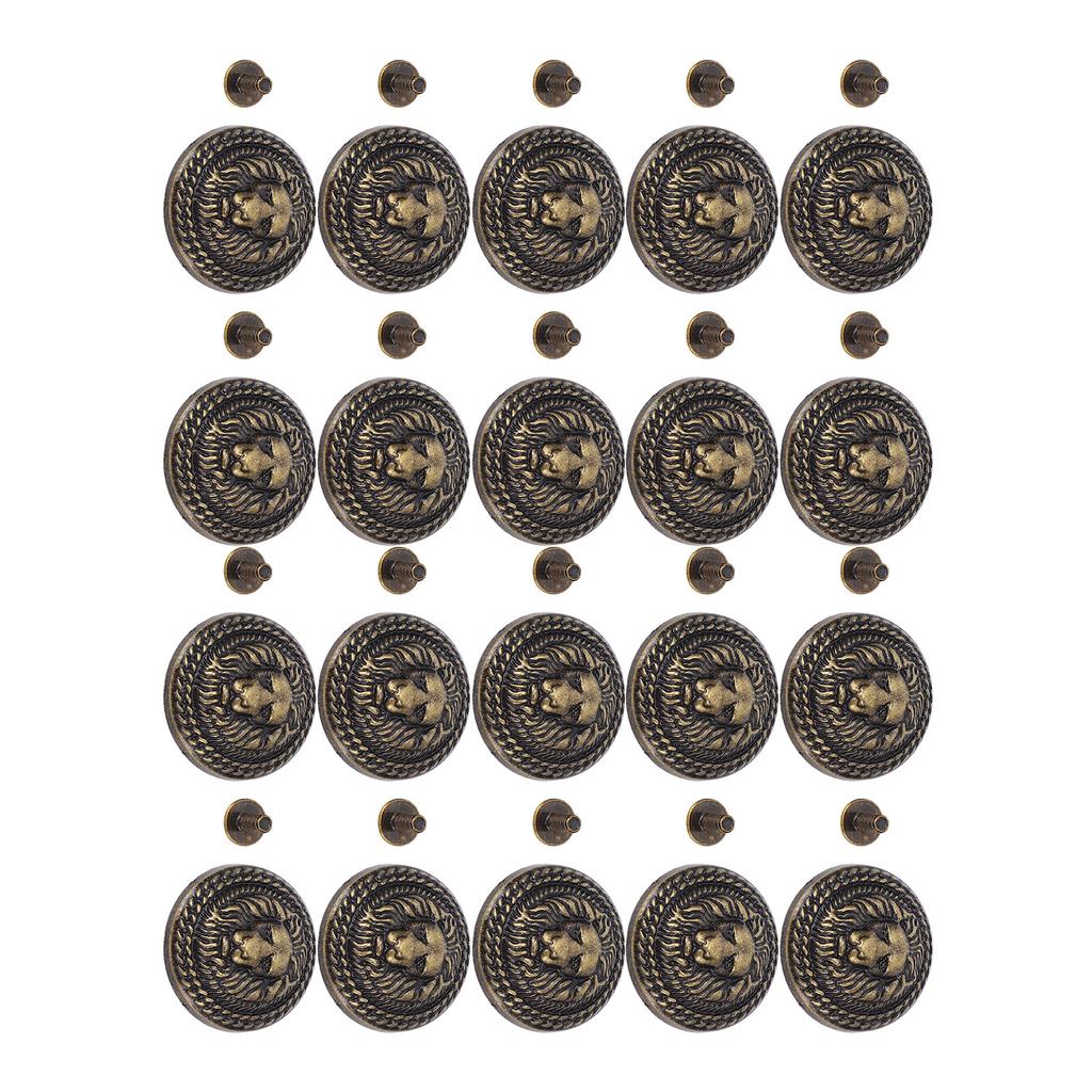 20 Sets   Rivet 24mm Diameter Vintage Decorative Zinc Alloy   Head Rivet Button with 7mm Screws