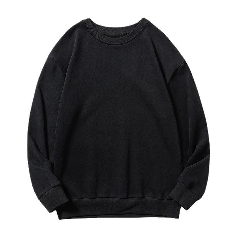 Men's Solid Color Crew Neck Loose Fit Long Sleeve Autumn Pullover