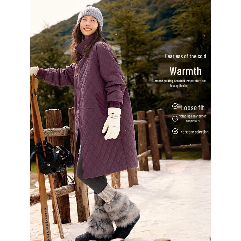 XWI Women s Loose Fit Quilted Stand Collar Winter Puffer Jacket XL