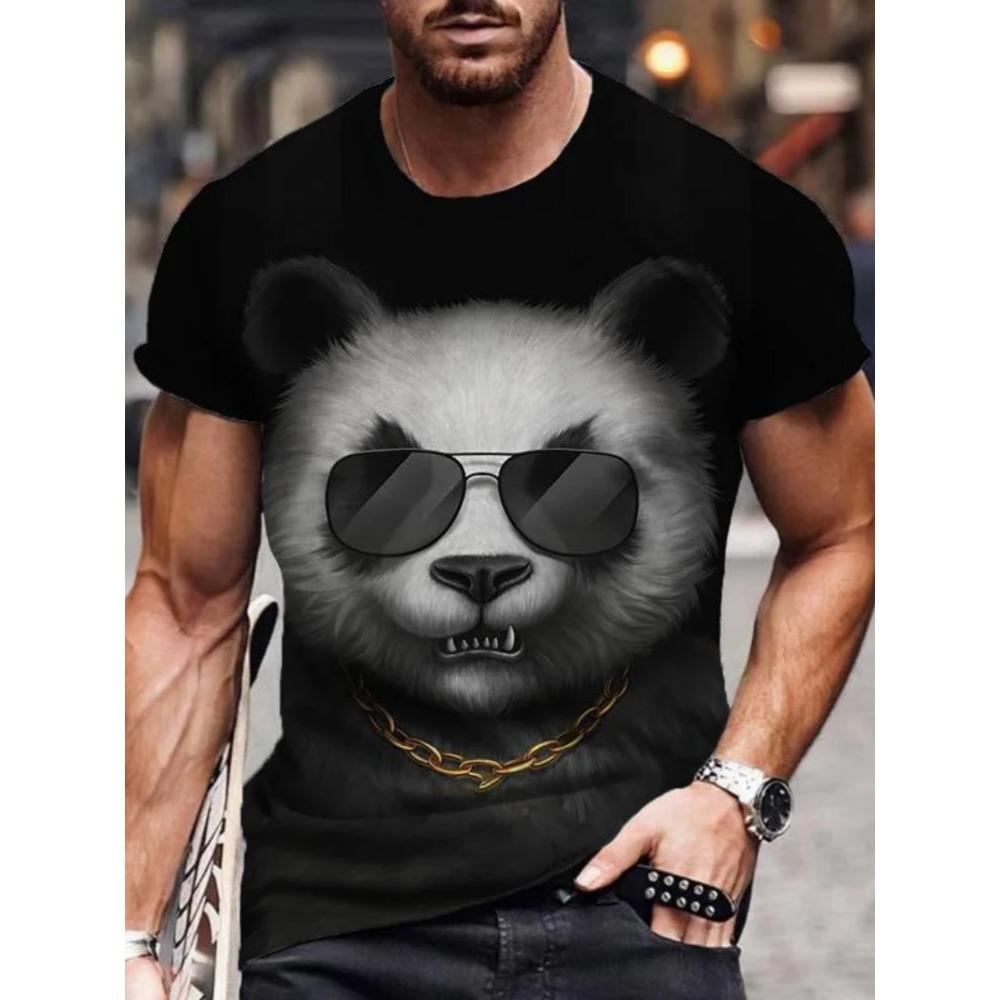 Summer Interesting Animal 3D Printed Men's T-shirt Loose Breathable Large Size Short Sleeved T-shirt