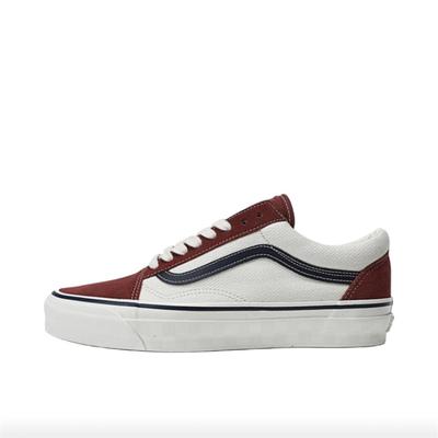 Old Skool Abriebfeste Low-Top Skateboard-Schuhe Herren Burgunderfarbene Sneaker VN000CT97BF